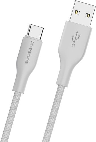 XSSIVE TPE Gevlochten USB Naar Type-C Kabel 30CM - Wit