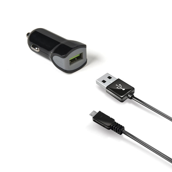 CELLY Adapter Auto USB Poort met Micro USB Kabel - Zwart