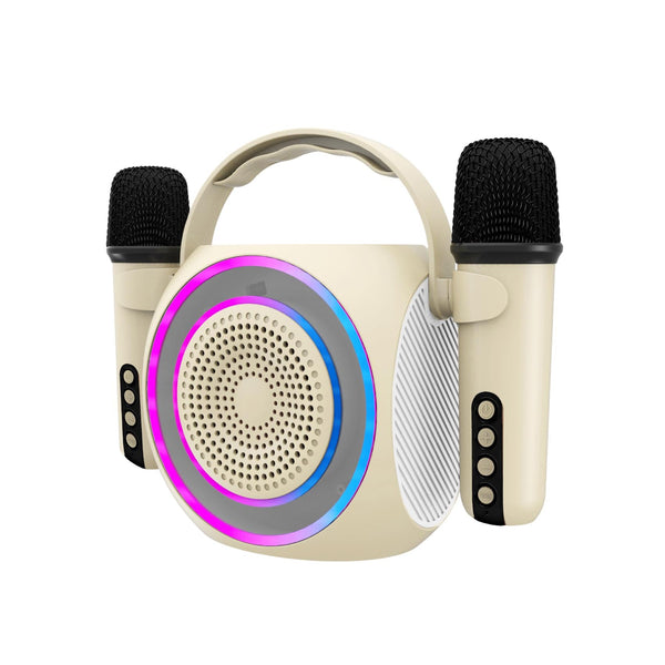 CELLY Party Draadloze Speaker + 2 Draadloze Microfoons - Beige