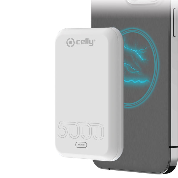 CELLY MagSafe Powerbank 5000 mAh - Wit
