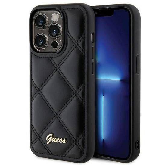 GUESS Hoesje iPhone 15 Pro Max - Zwart Quilted