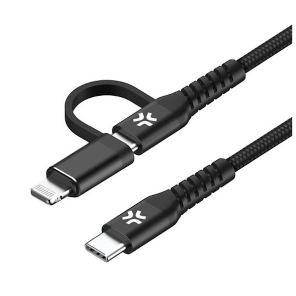 Celly USBC2IN1 - 2IN1 Cable: USB-C & Lightning 100W