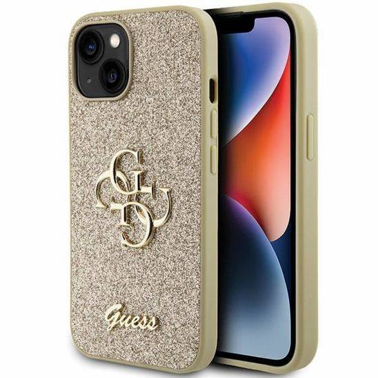 GUESS HC FIXED GLITTER BIG 4G GOLD iPhone 15