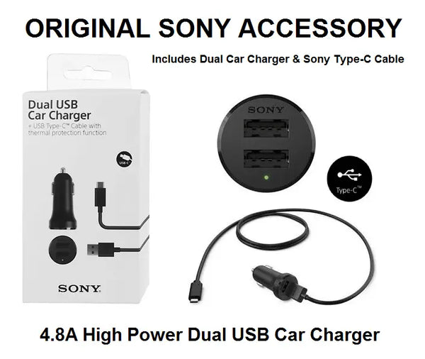 Sony Car Charger  AN430 + USB Type-C Cable black  Blister